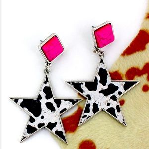 Cow print earrings